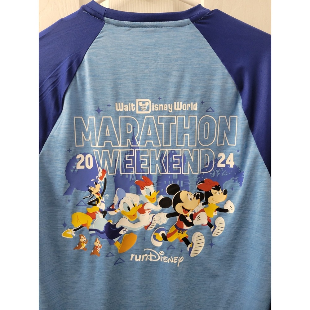 runDisney 2024 Walt Disney World Marathon Weekend Long Sleeve Adult Small Blue - Picture 1 of 5